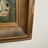 Romantic oil painting on panel from the 19th century