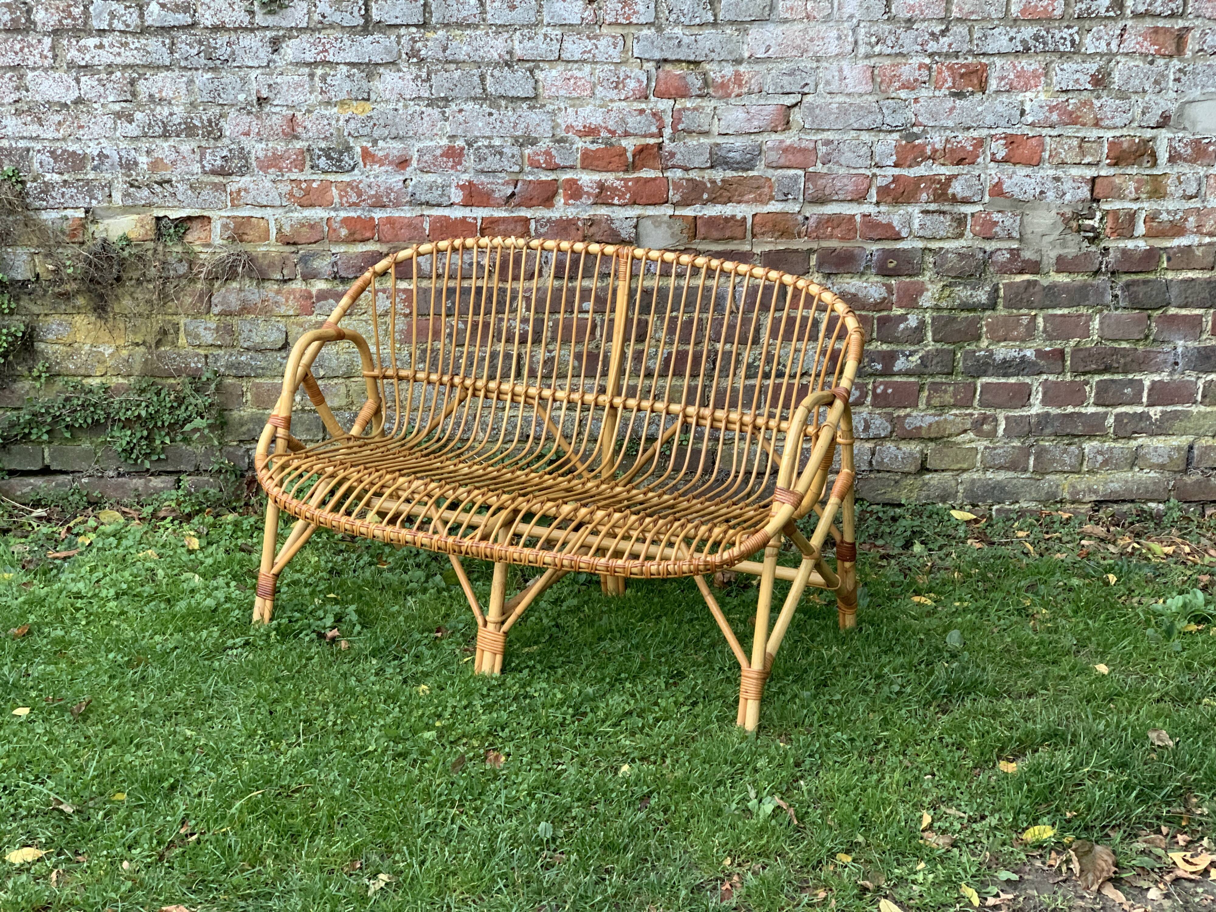 Rattan bench