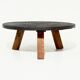 Artisan Solid Oak Round Tripod Coffee Table 1960s