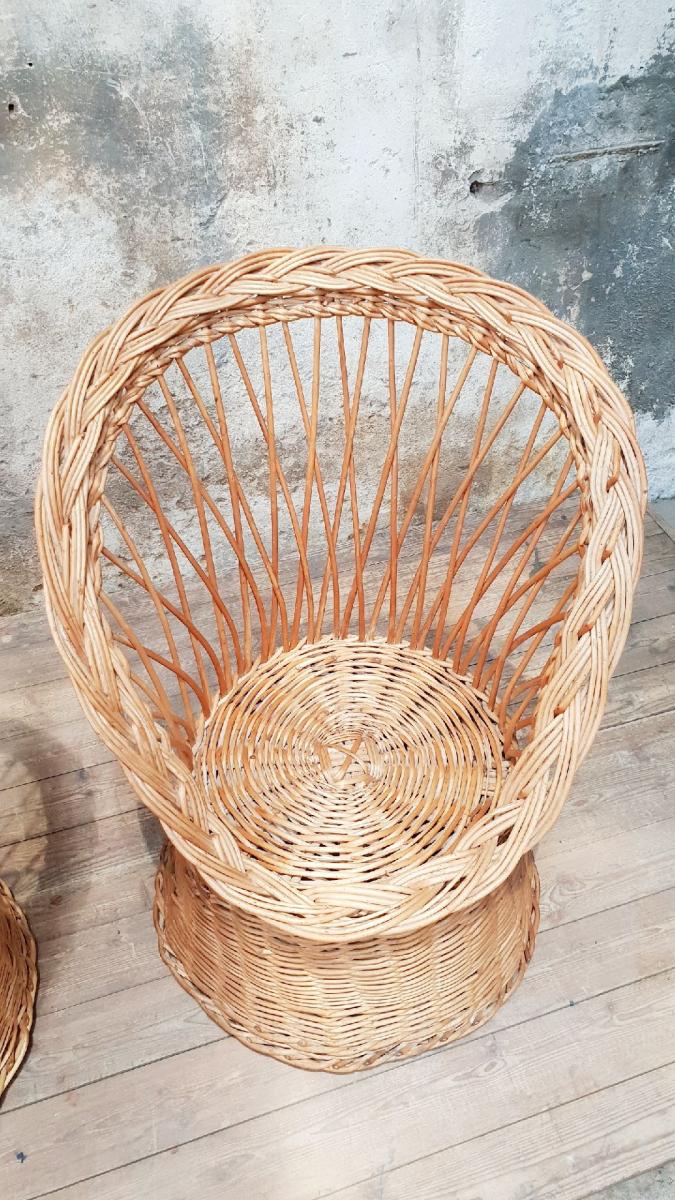 Vintage wicker armchairs