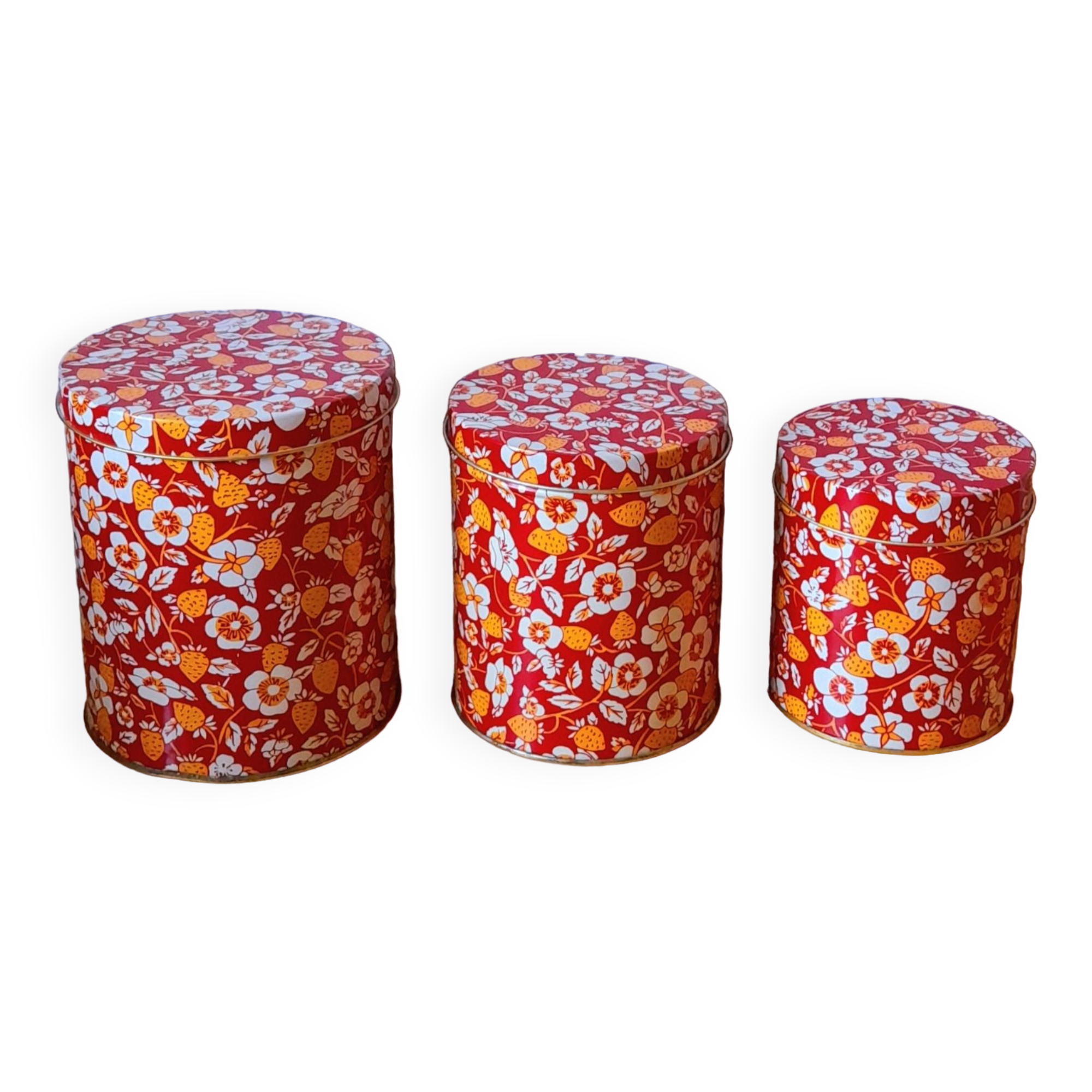 Set of 60s metal nesting boxes