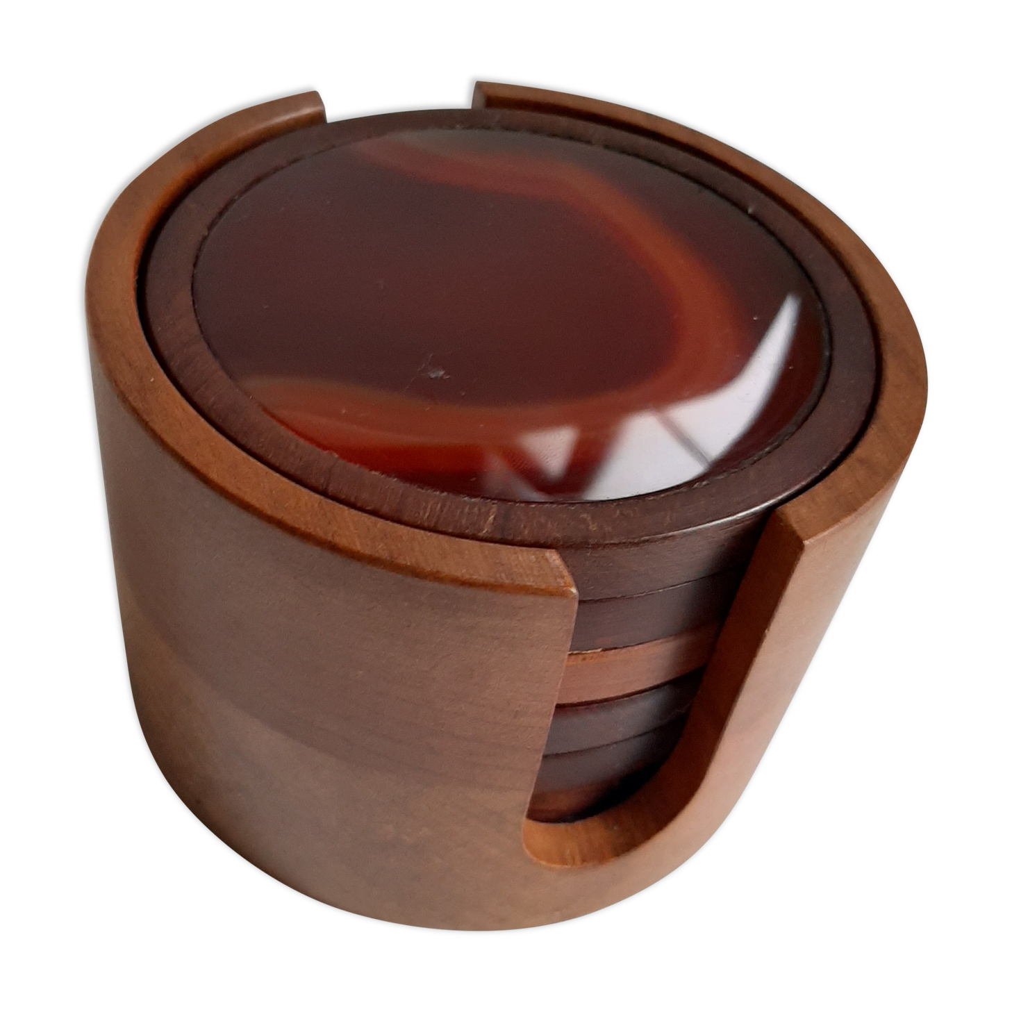 Vintage teak coaster