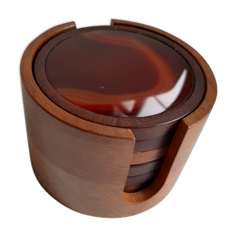Vintage teak coaster