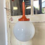 Retro orange opaline ball pendant light lamp