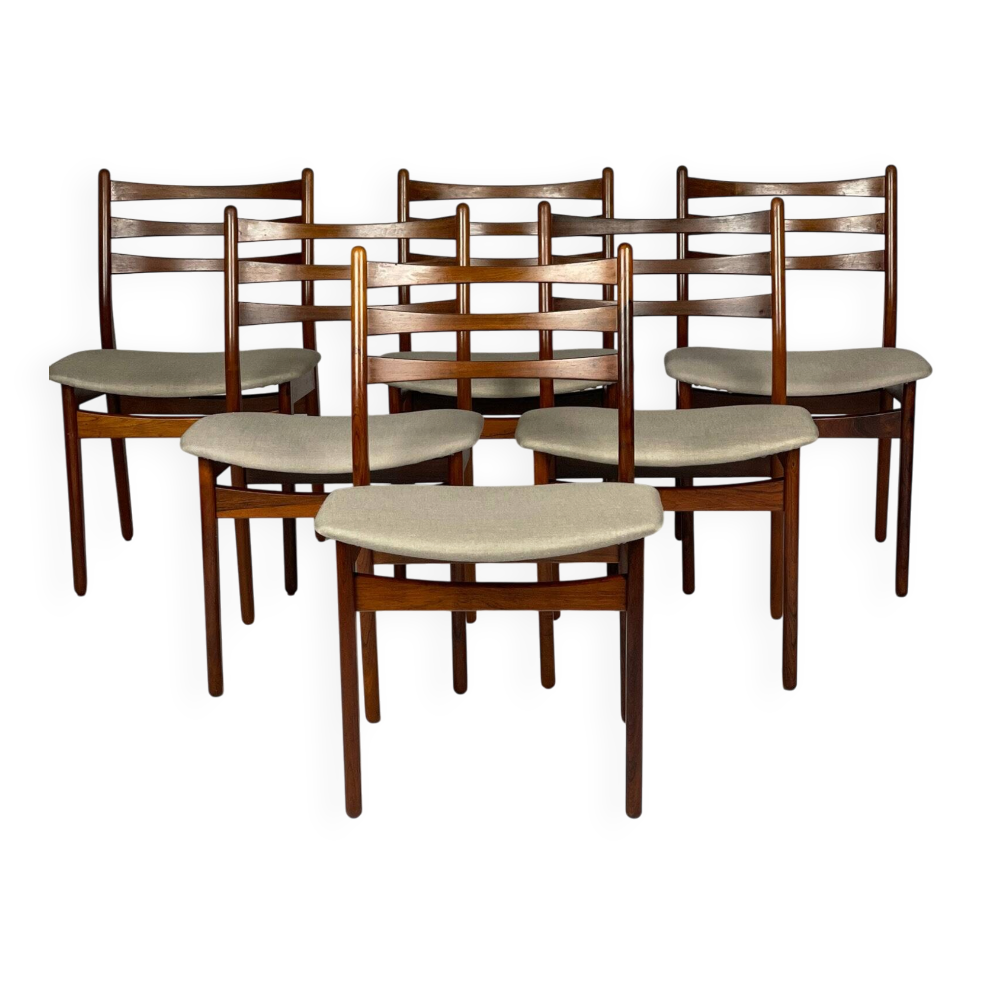 Set of 6 Danish chairs in rosewood