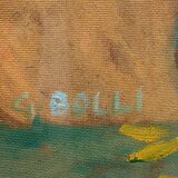 Oil on faesite, vase of flowers GEROLAMO BOLLI (Pisa 1933-2009)