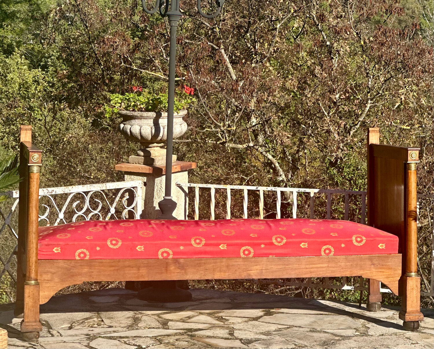 19th Century Empire Period Solid Walnut Daybed