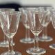 cracked crystal liqueur glass with wheat ear pattern - vintage liqueur glass - crystal tableware - set of 8