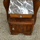 Art Deco bedside table in oak and marble