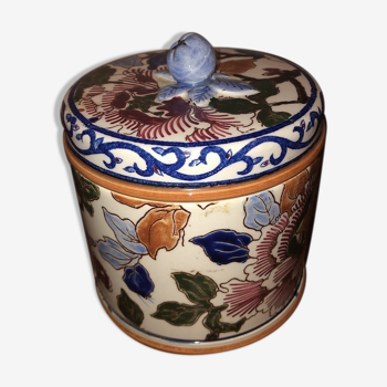 Old box, snuffbox Gien, Peony decoration