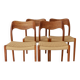 4 Niels Otto Moller Chairs, Model 71, Teak, 1950s, Danish