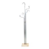 Chrome and travertine coat rack, Italy, 1970s.