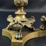 Pair of gilt and chiseled bronze candlesticks from the Restoration period