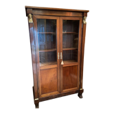 Mahogany and bronze showcase bookcase in Return from Egypt style
