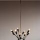 Brass chandelier with nine lights Stilnovo, Italy, 1950s