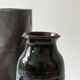 Large ovoid vase circa 1950 in tenmoku glazed ceramic