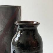 Grand vase ovoïde vers 1950 en céramique émaillée tenmoku
