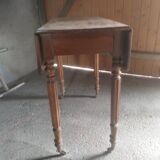 Small folding table on both sides with a drawer on walnut casters