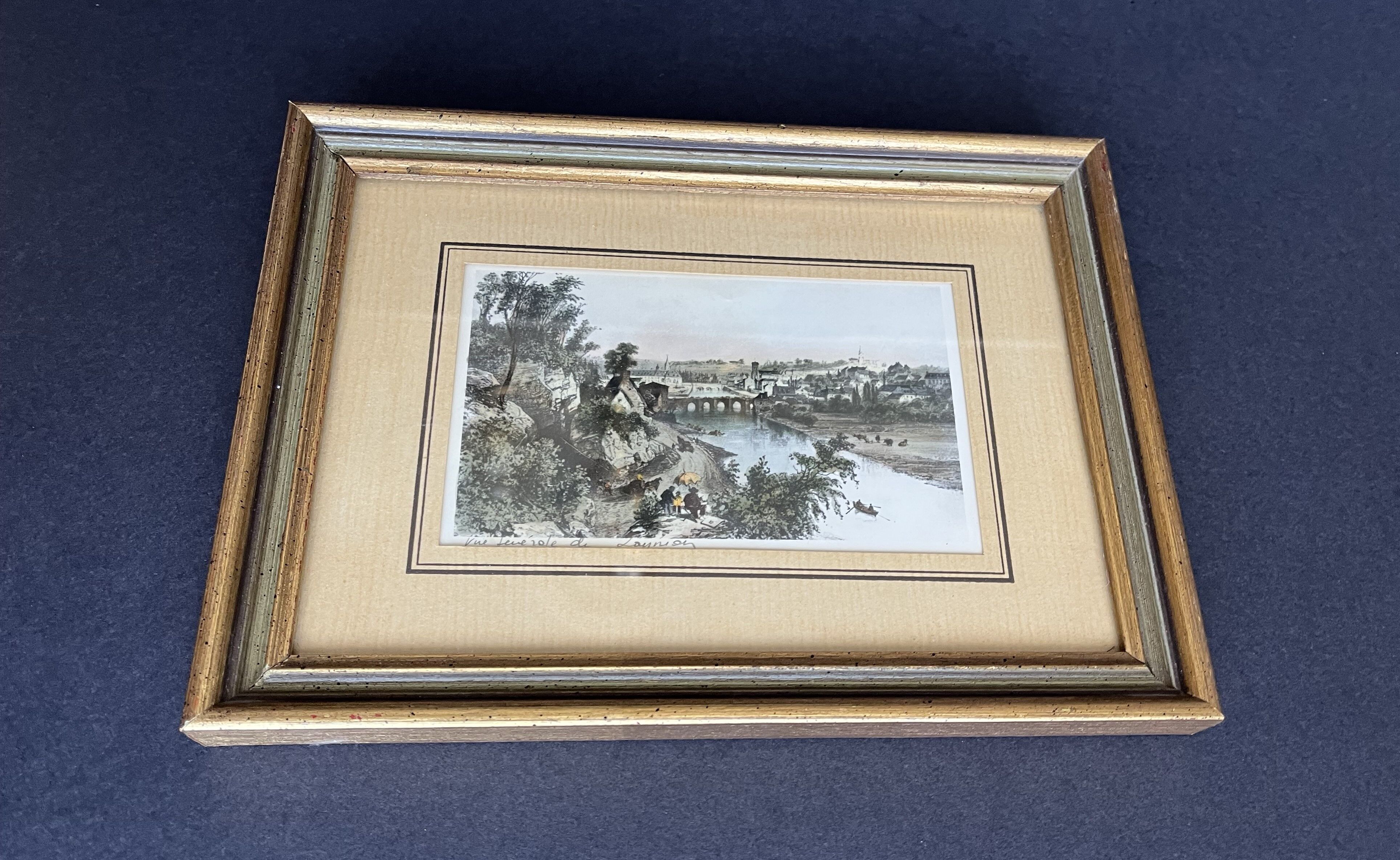 Table: watercolor engraving