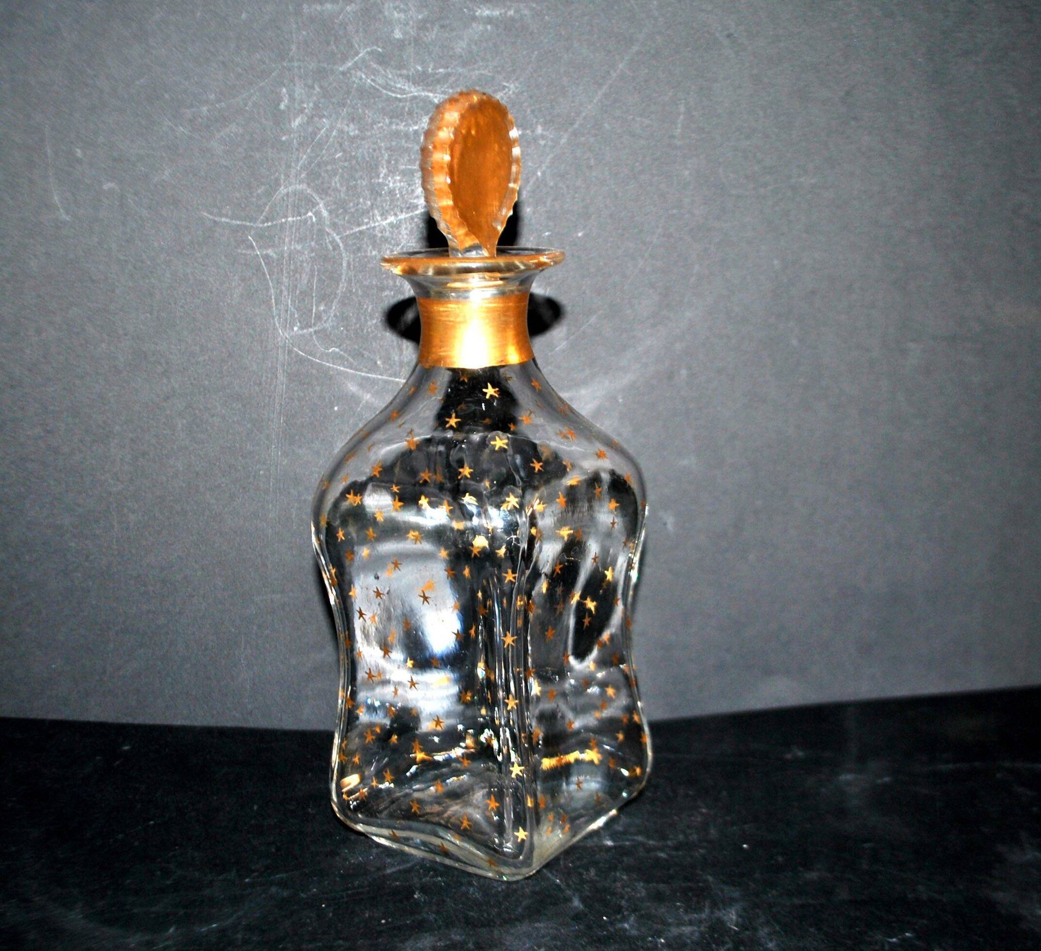 Baccarat liqueur carafe napoléon iii gold crystal star constellation