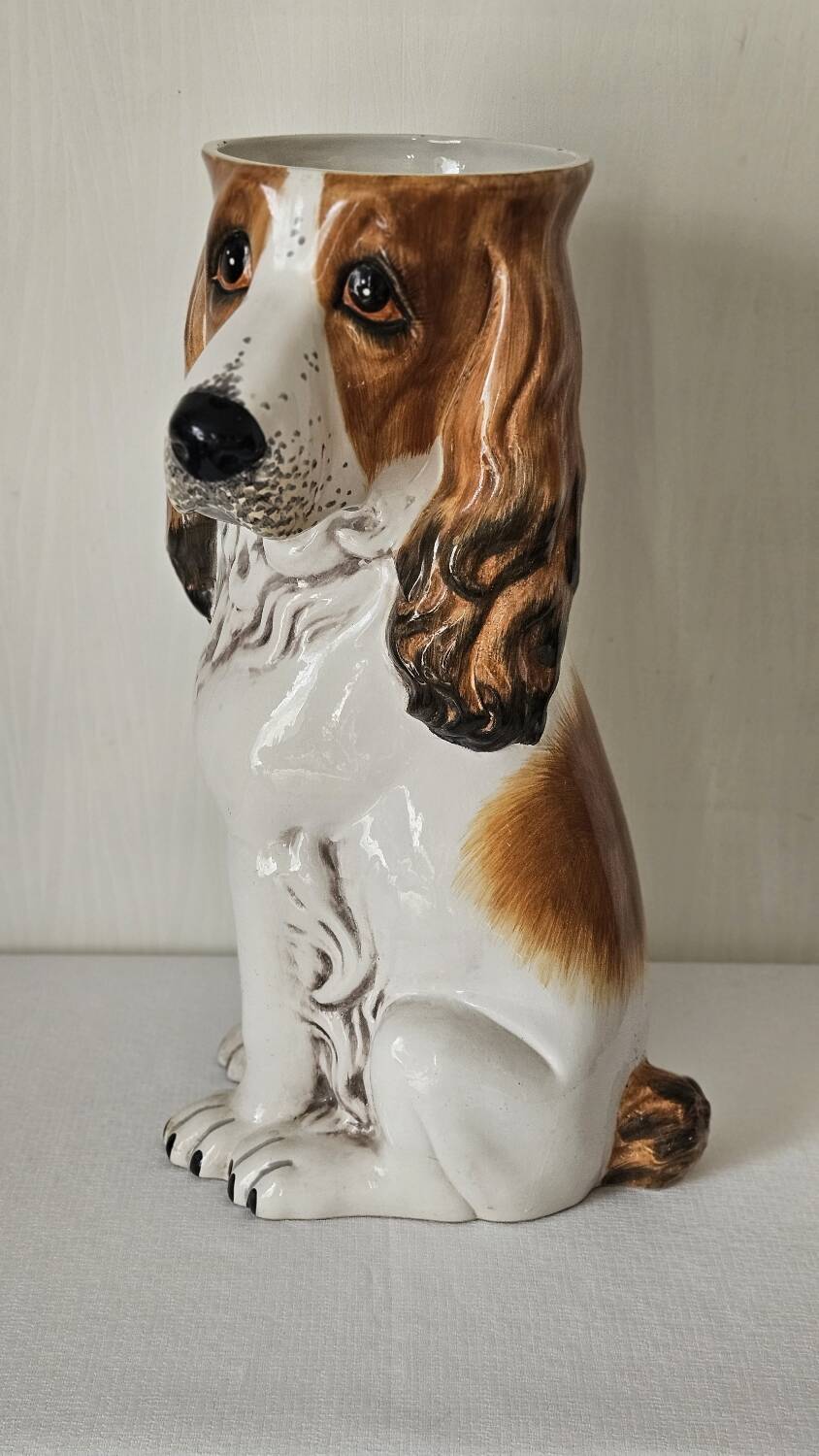 Vintage ceramic dog umbrella stand