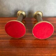 Antique Pair Of Vintage Brass Column Candle Holders