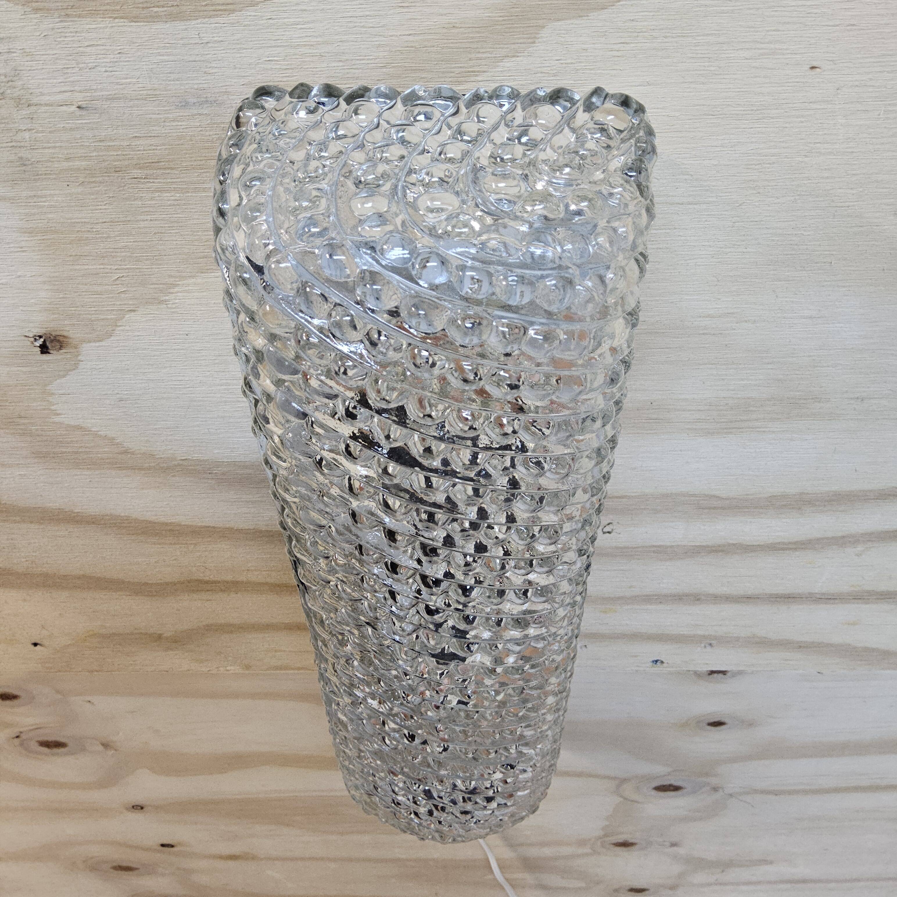 Vintage wall lamp Glashutte Limburg bubble glass texture (60s)