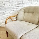 Vintage 2-seater rattan bench, KOK