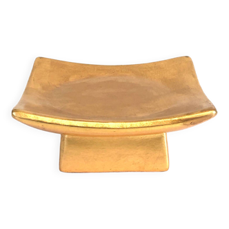 Gold Ceramic Footed Bowl