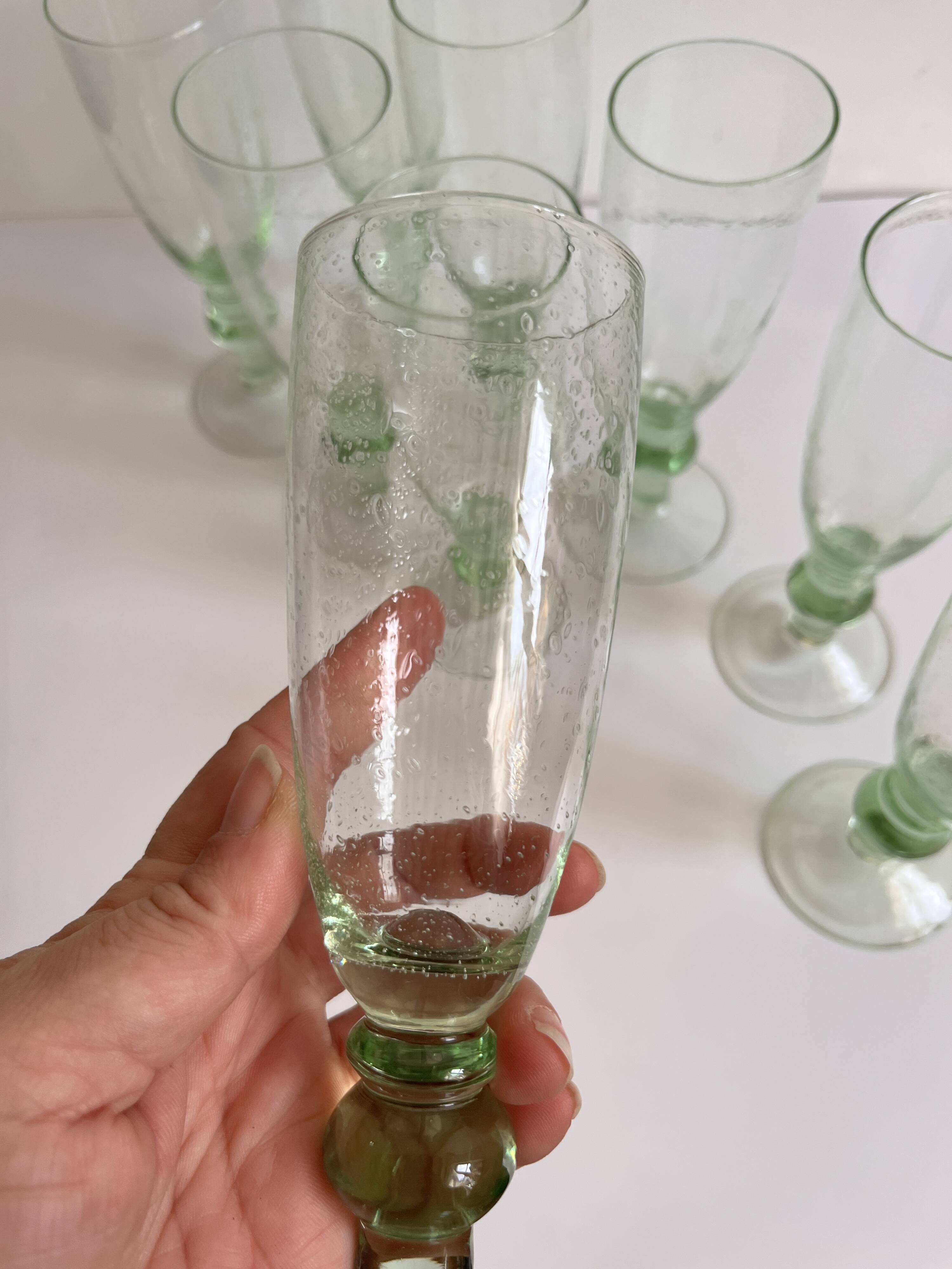 Bubbled glass flutes Montauroux