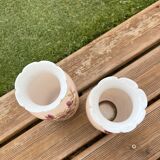 Enamelled opaline vases