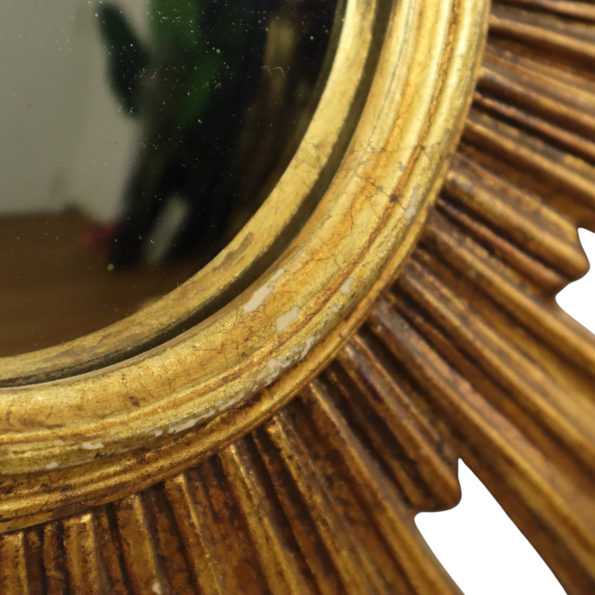Large Sun Mirror Gold Leaf Gilded Sunburst Mirror 54cm