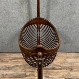 Empire Mahogany Swan Neck Cradle in the Shape of a Basket Circa 1810