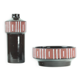 Vase en céramique et bol by Keralit, Tchécoslovaquie des années 1960