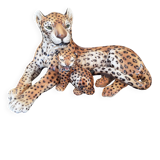 CHEETAH WITH ITS CUB - IN CERAMIC