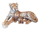 CHEETAH WITH ITS CUB - IN CERAMIC
