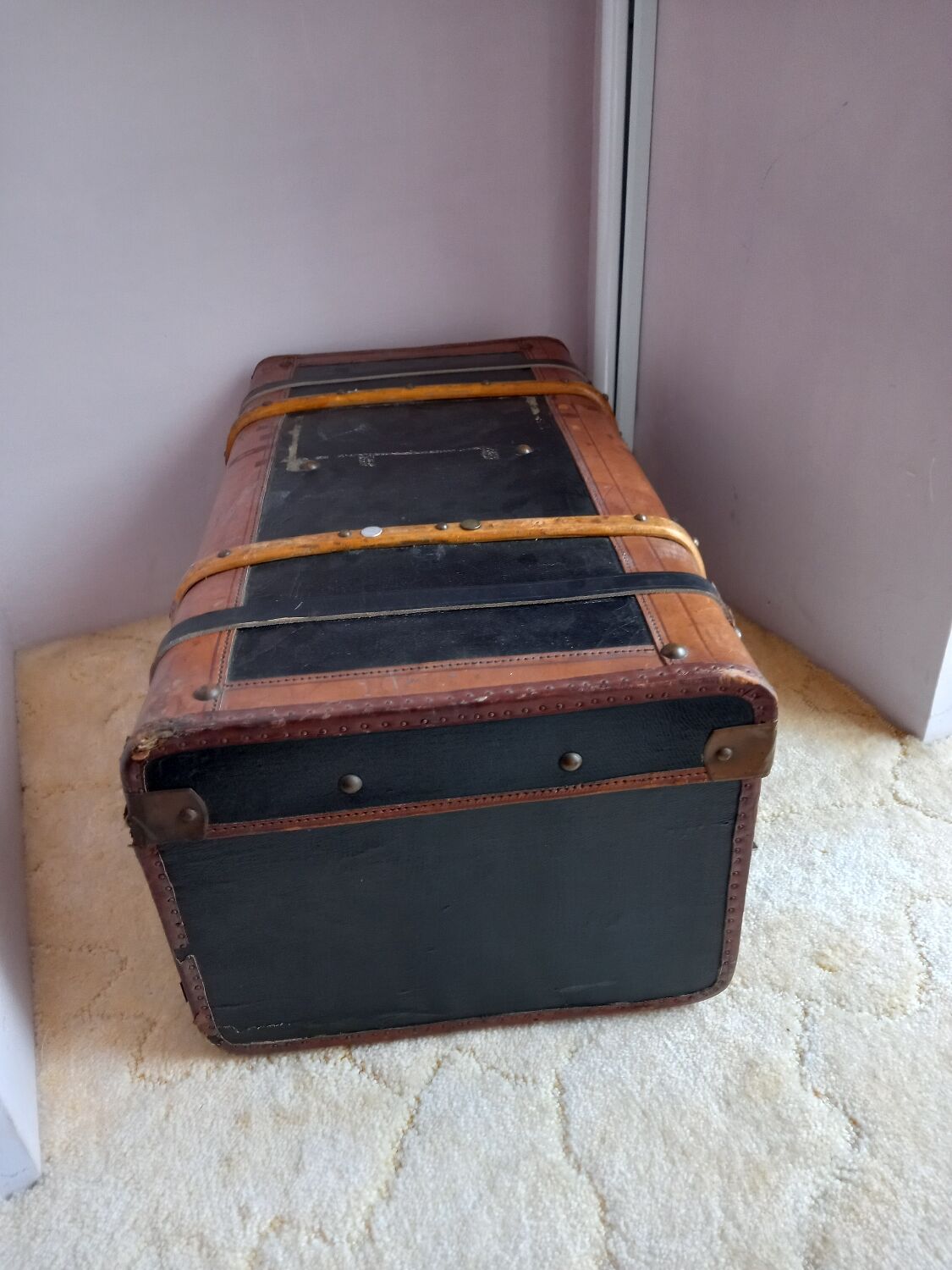 Antique leather suitcase