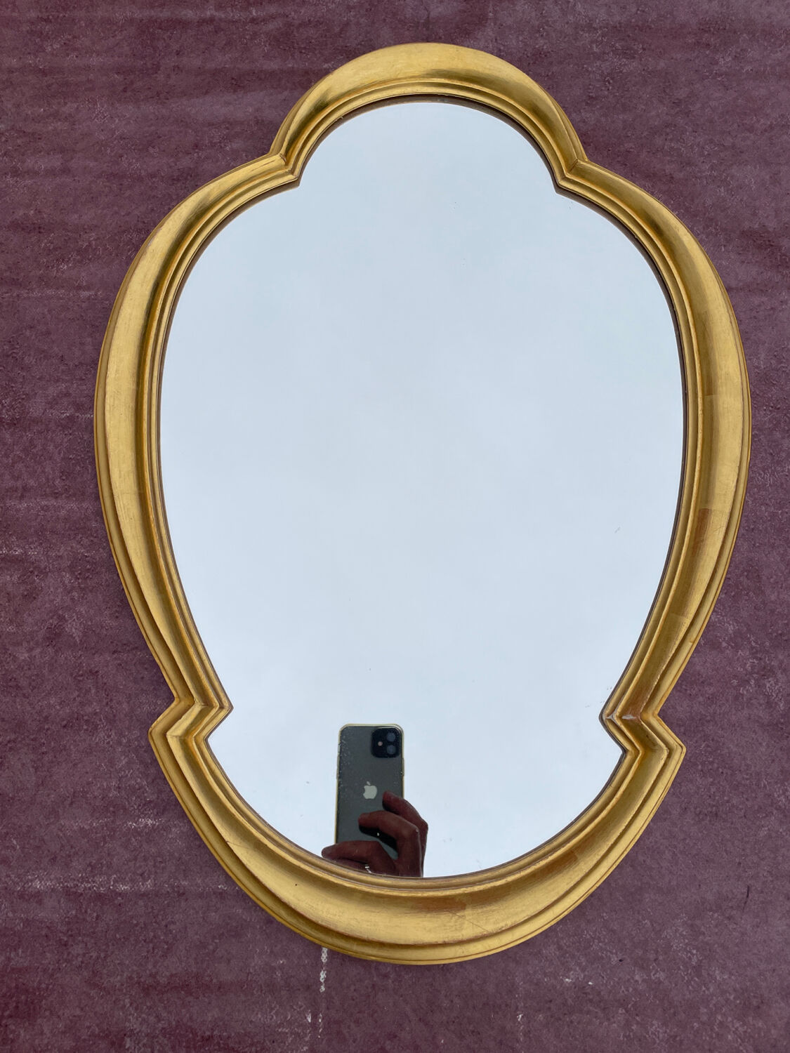 Gilded wood mirror 1950 Hollywood Regency