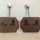 Pair of double porcelain hooks