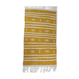 Tapis kilim jaune et blanc fait main