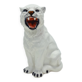 Statue de tigre en céramique blanche