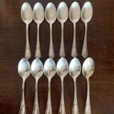 12 small silver metal spoons