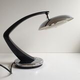 Mid century black and chrome 'Boomerang' lamp from Fase, Madrid, c.1960