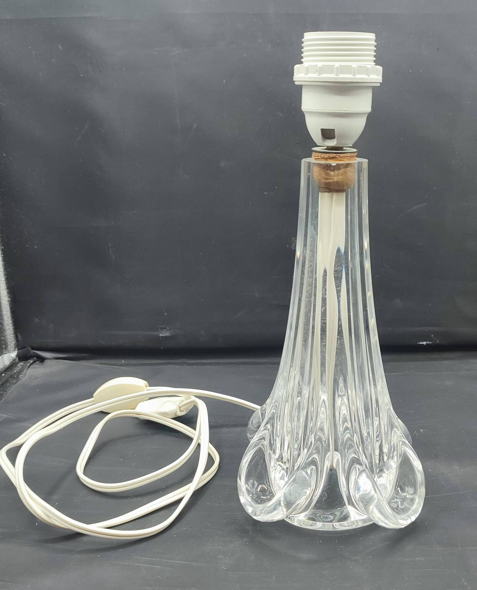 Vintage Heavy Crystal Lamp Base - Sèvres Crystal (28 cm / 1.4 kg)