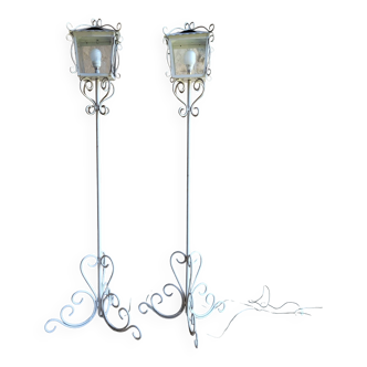 Wrought iron floor lamp