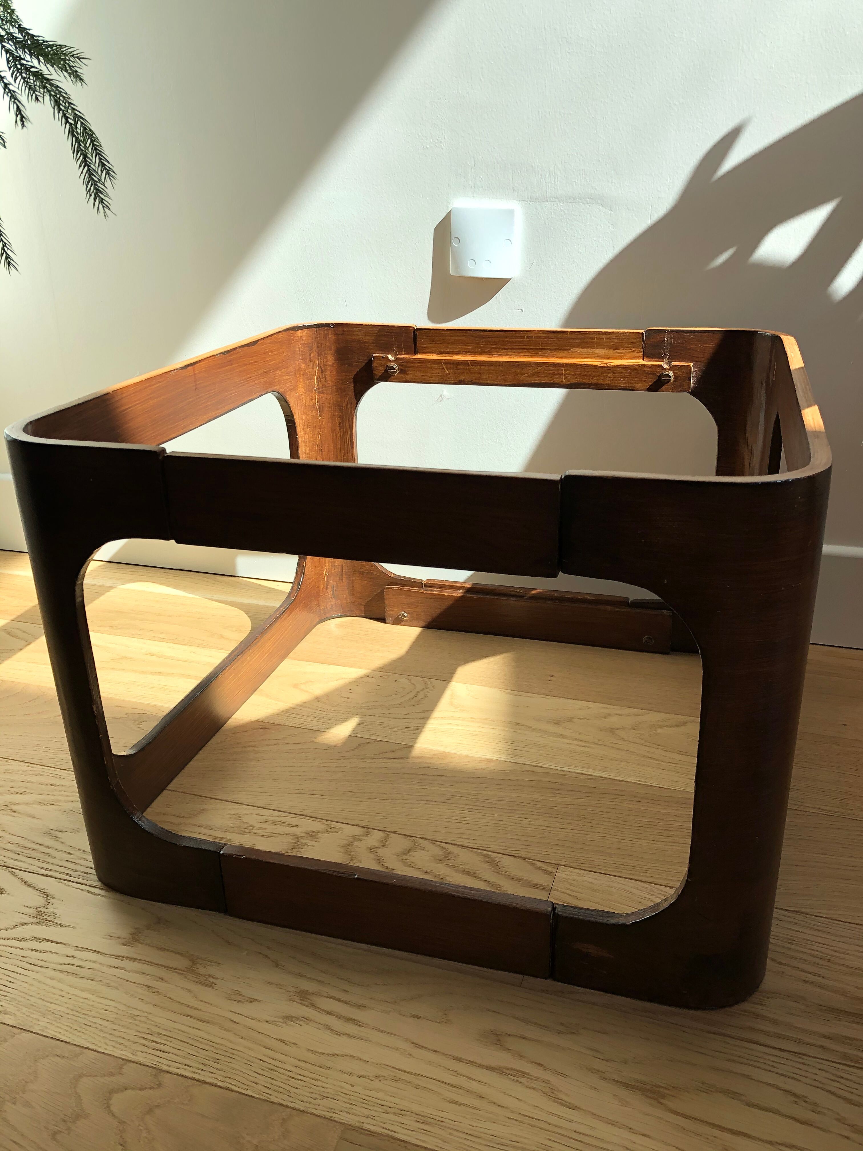 70's teak and ceramic coffee table