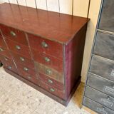 Meuble de métier d'atelier patine rouge