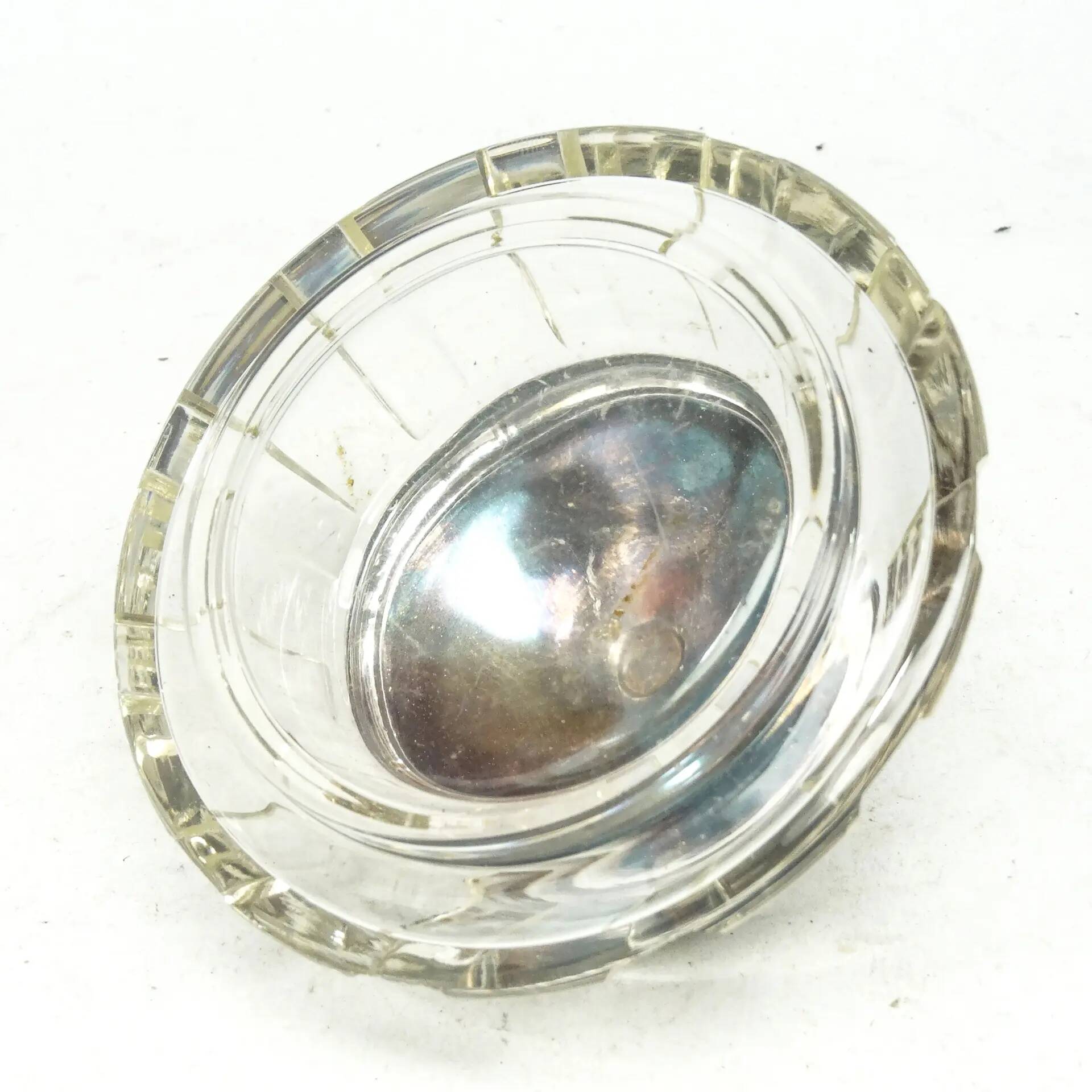 Art Deco bonbonniere, crystal, silver-plated brass, Sweden, 1930s