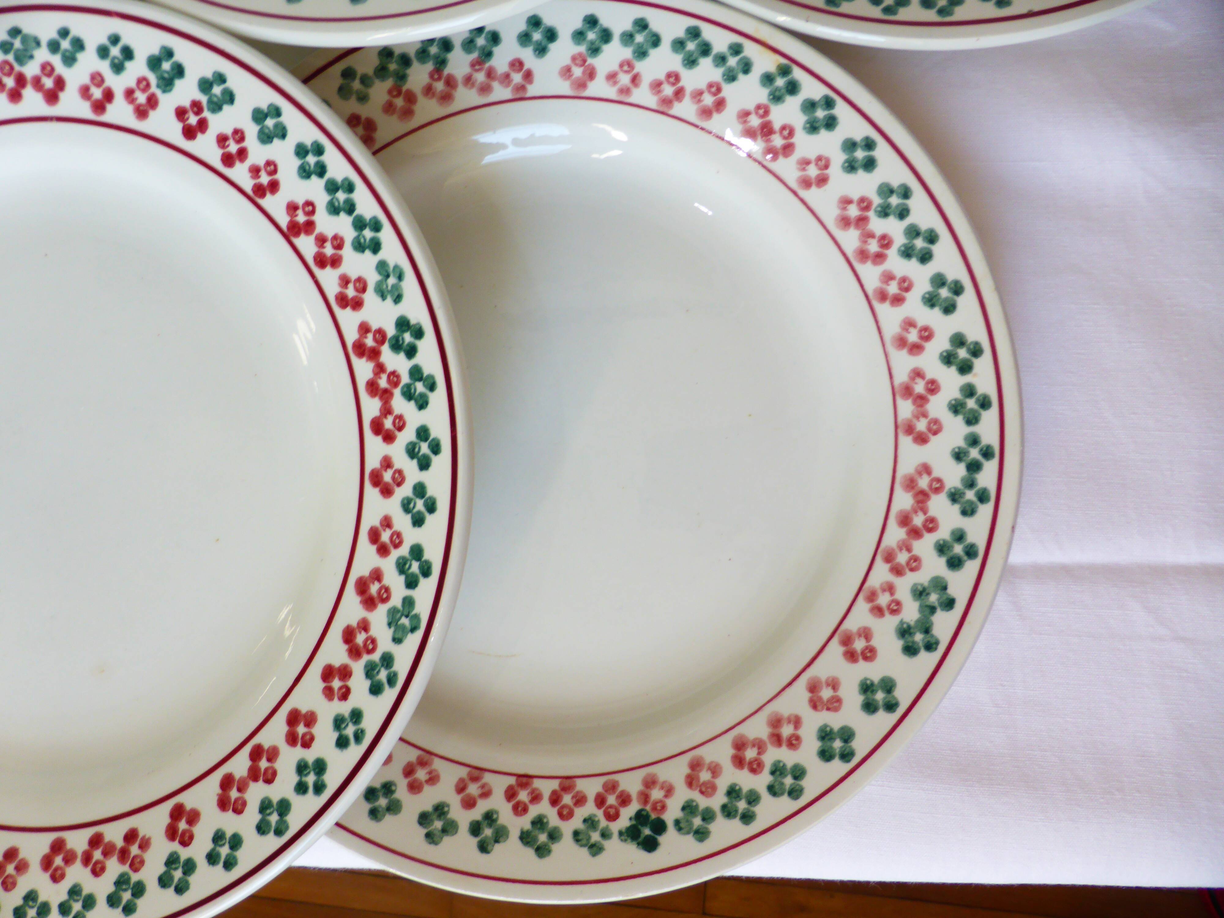 6 vintage flat plates from Céranord St Amand