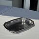 Silver metal serving dish oval rectangular high edges 30.5 x 21